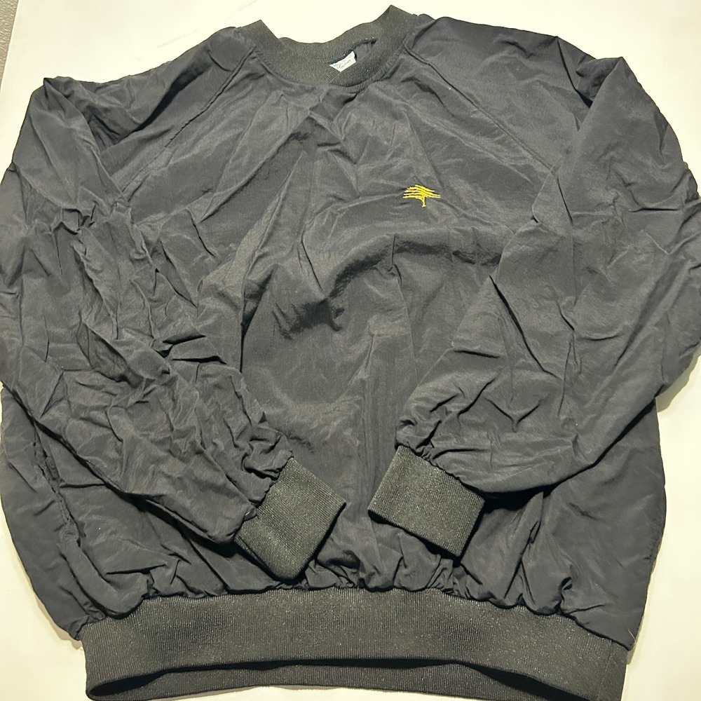 Vintage King Louie Pro Fit Windshirt Mens XL Black Pullover Tree Logo USA Made